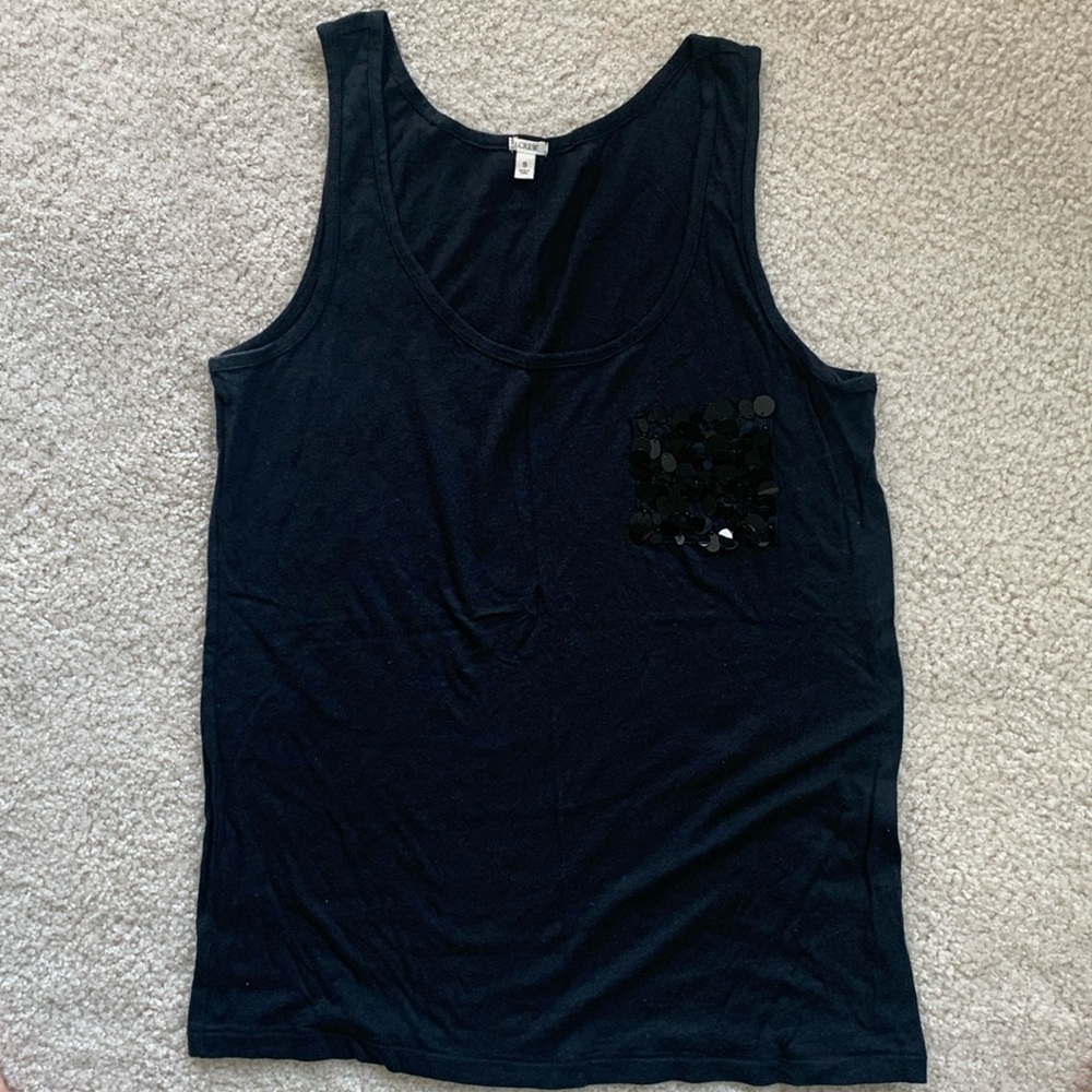J.Crew - S - black tank with sequin embellishment